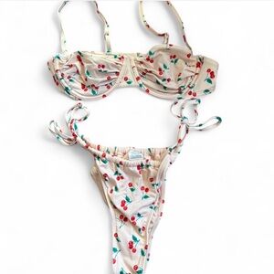 Wild Fable Pink Cherry Print Bikini Set